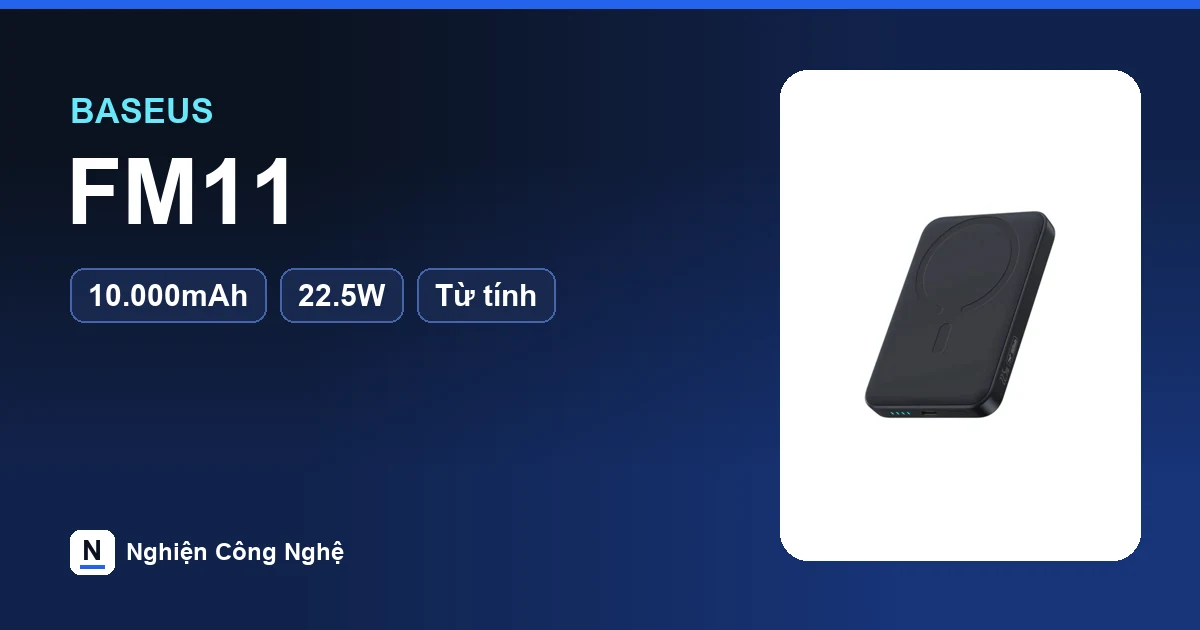 Pin sạc dự phòng Baseus FM11 10000mAh 22.5W sạc không dây từ tính