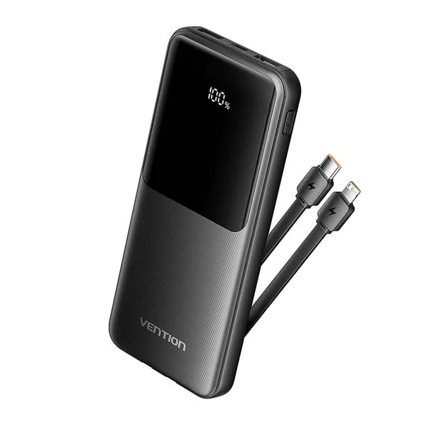 Pin sạc dự phòng Vention FHO 10000mAh 22.5W tích hợp cáp Type-C và Lightning